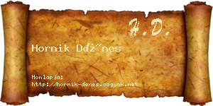 Hornik Dénes névjegykártya